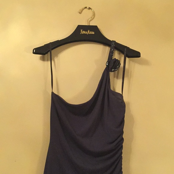 Laundry Navy Blue Dress w/ Rose Bead Strap Size 8 - Picture 2 of 6